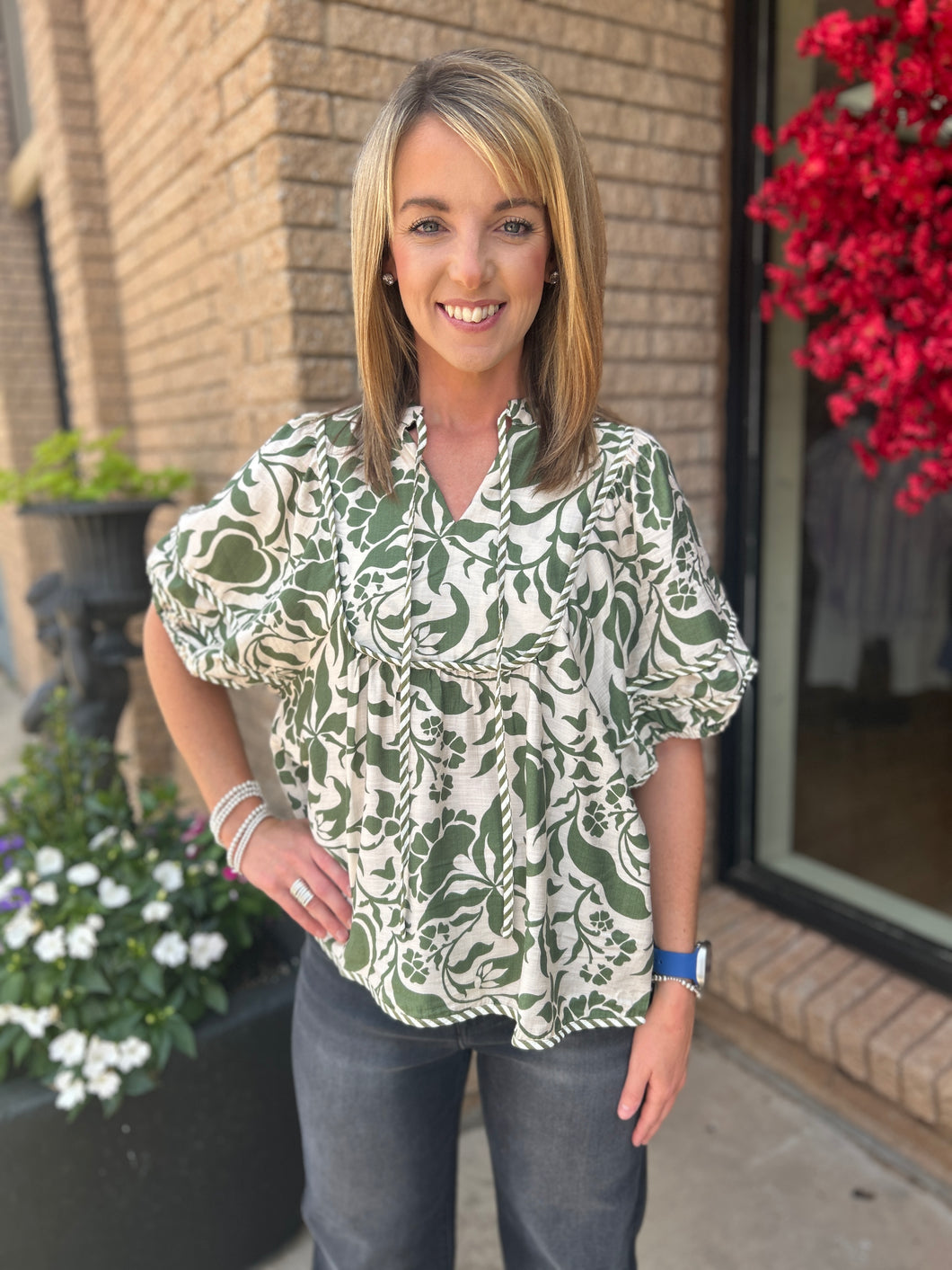 The Rory Olive and Cream Top