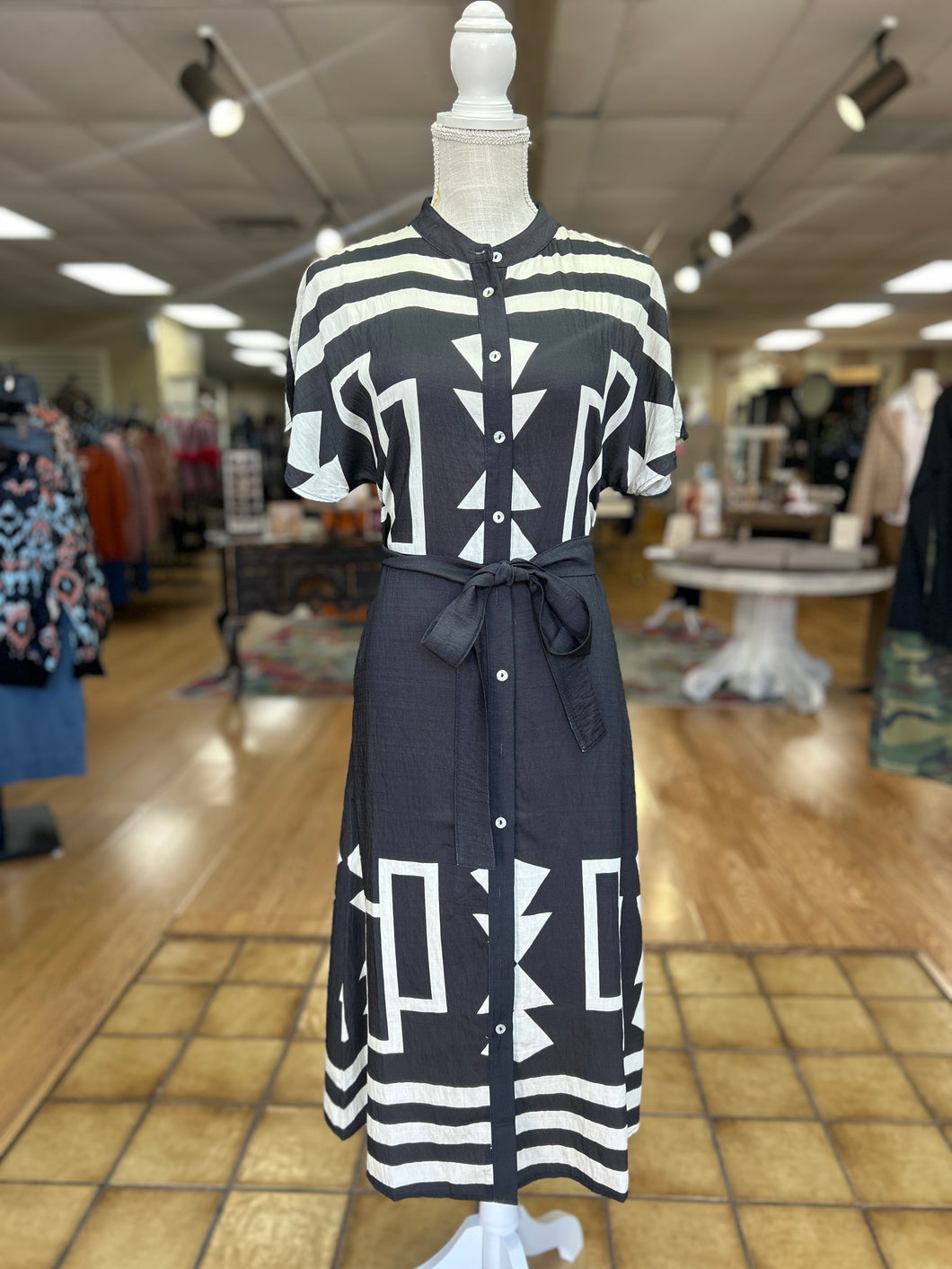 THML Short Sleeve Button Up Dress