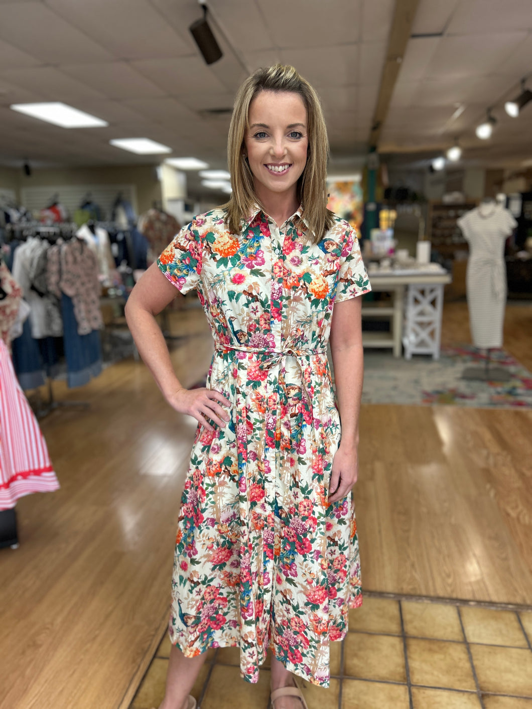 Carrie Floral Belted Dress