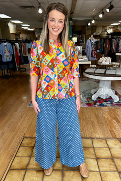 denim Polka dot Pants