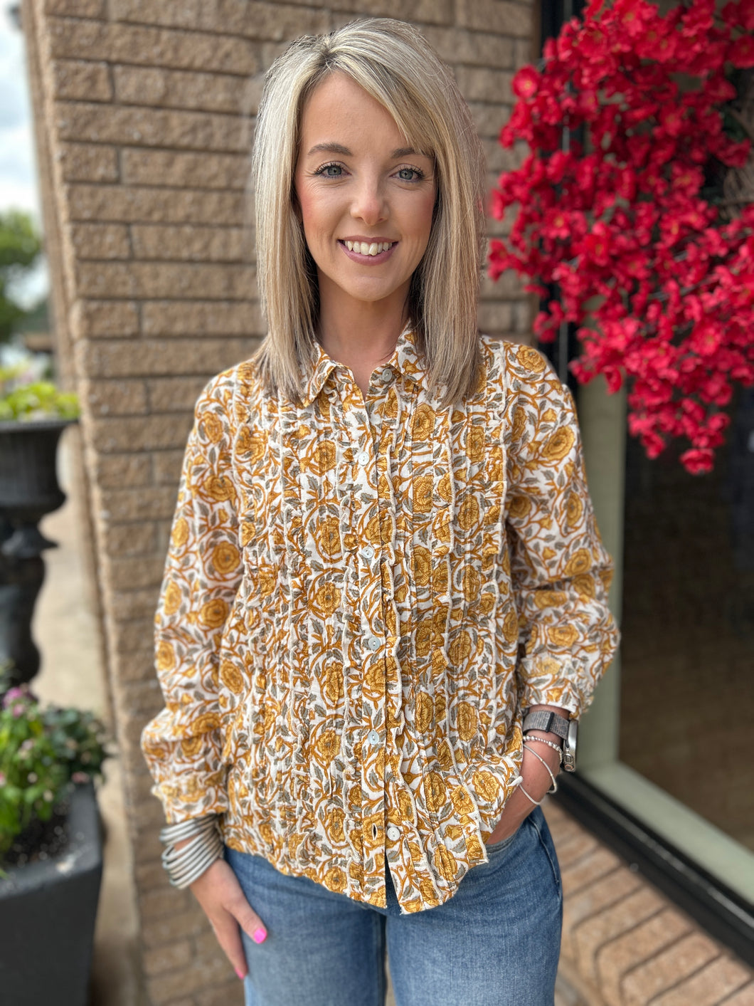 Ivy Jane Gold Tuxedo Top