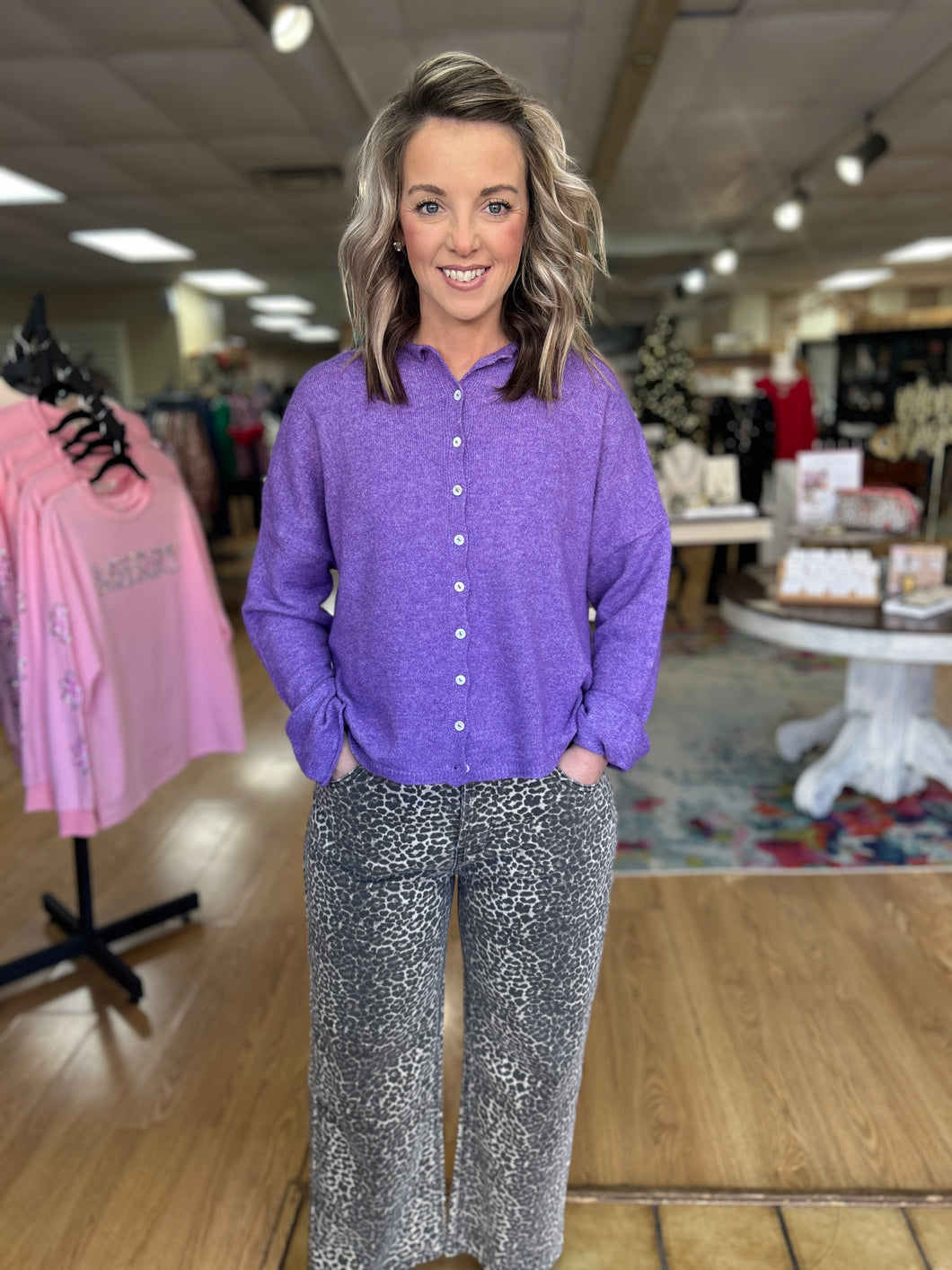 The Josie Purple Cardigan