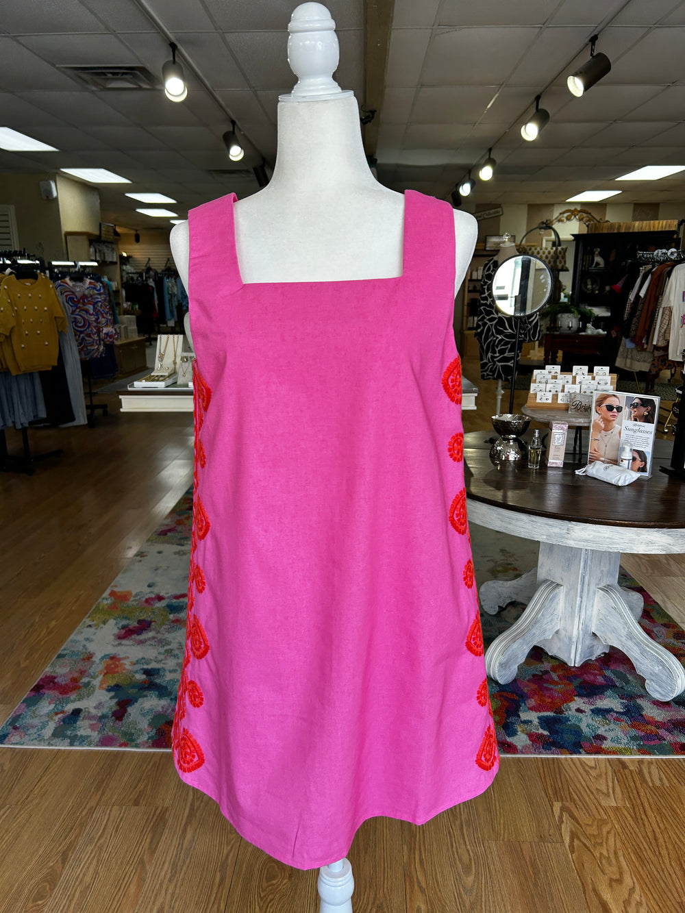 Ella Orange and Pink Color Block Dress