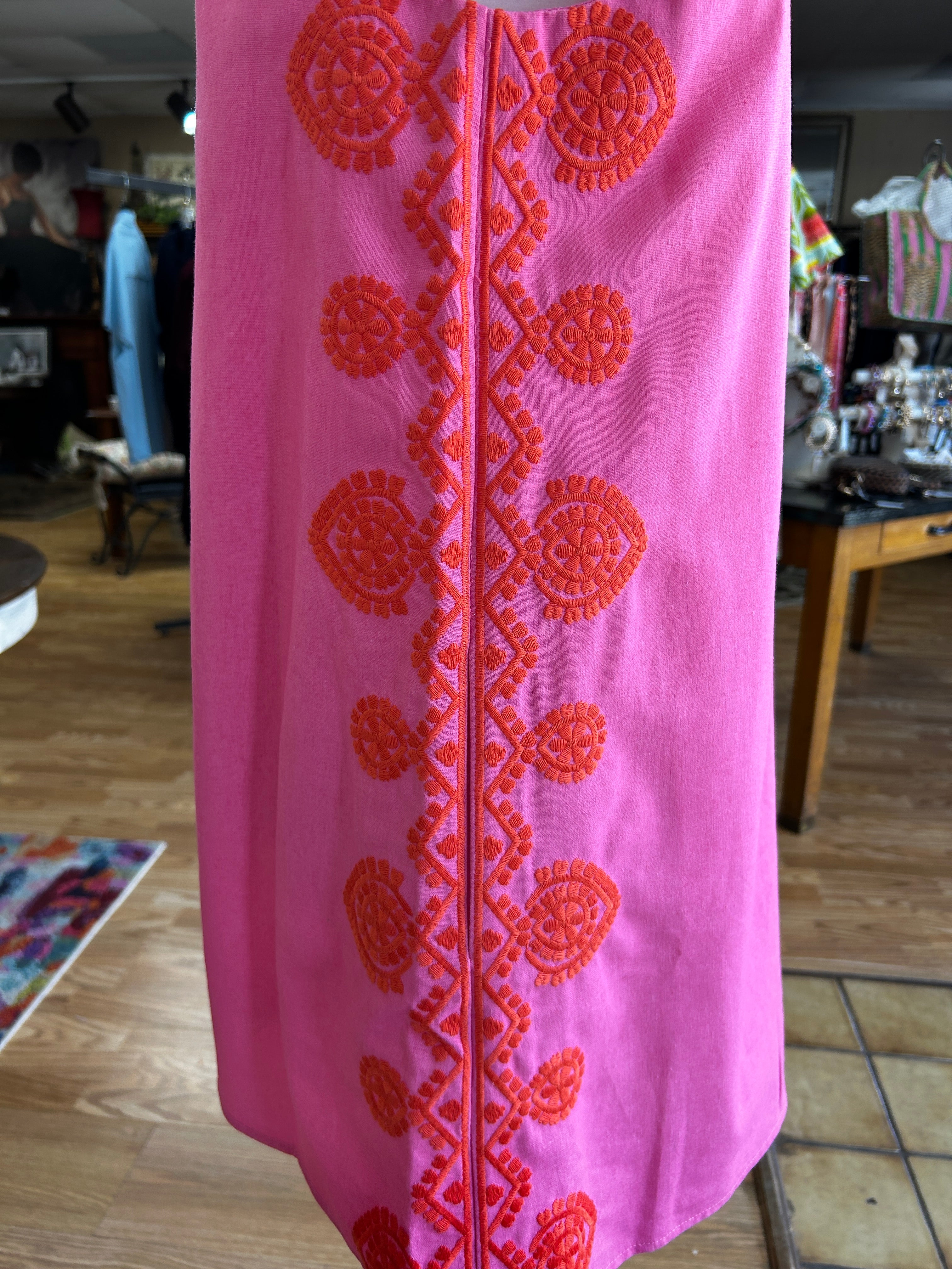Ella Orange and Pink Color Block Dress