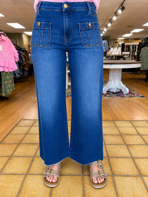 KUT wide leg with patch pocket jean