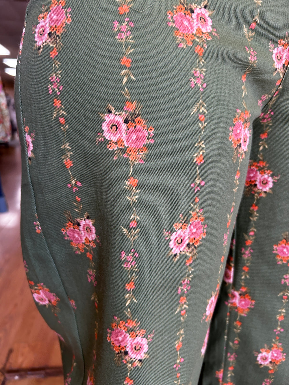 Olive Floral Jean