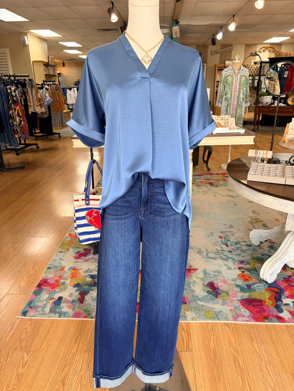 Slate Blue Blouse