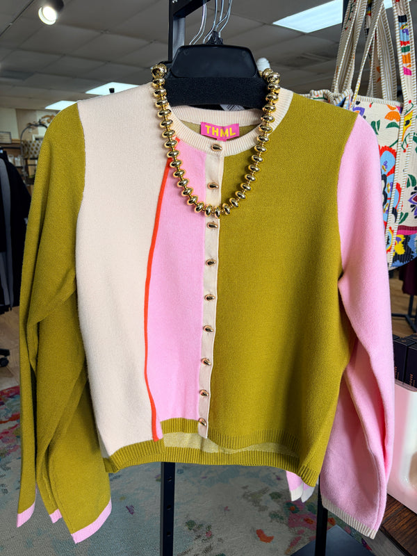 THML Color Block Cardigan