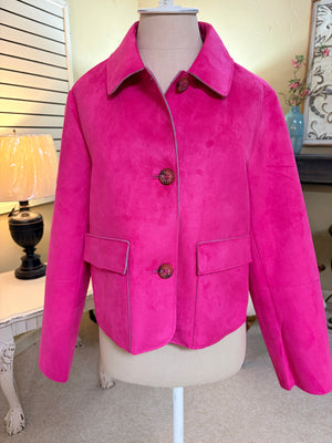 Ivy Jane Suede Patch Pocket- Hot pink