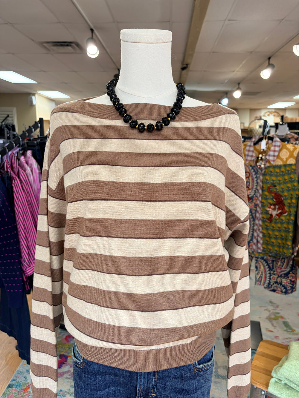 Taupe Stripe Sweater