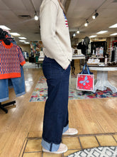 Load image into Gallery viewer, High Rise Cuffed Wide Leg- Dark Wash
