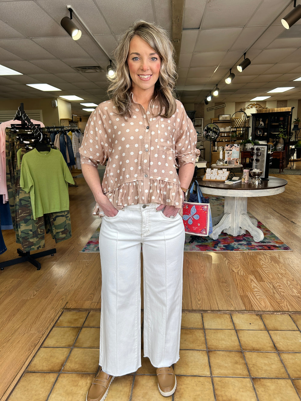 FDJ- Olivia Wide Leg Ankle-Ivory