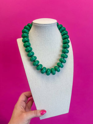 Circle Bauble Ball Necklace - Green